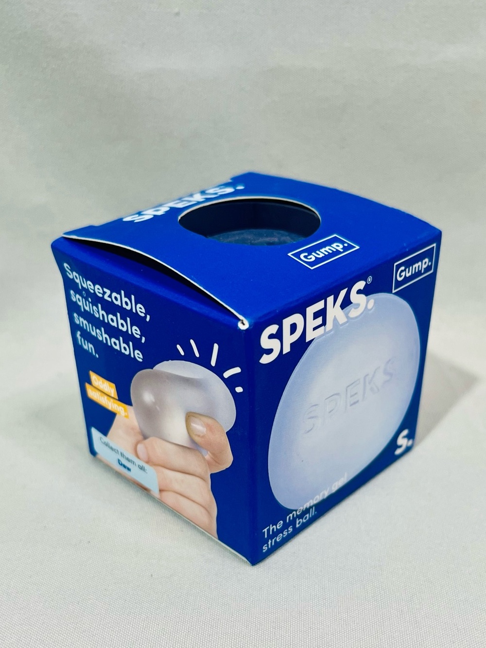 SPEKS Blue Stress Ball - Transparent Squeezable Fun